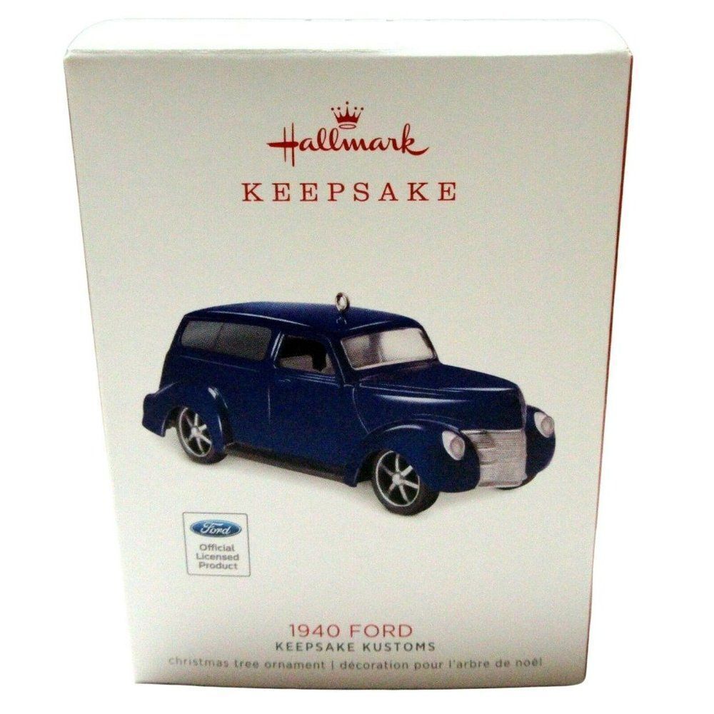 1940 FORD Hallmark Keepsake Ornament Blue Die Cast Metal 2018 Keepsake Kustoms